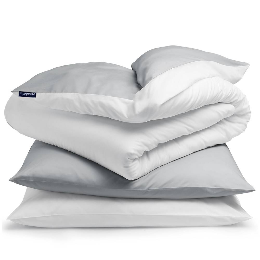 Sleepwise  Soft Wonder-Edition, posteľná bielizeň, svetlosivá/biela, 155 x 200 cm, 80 x 80 cm, značky Sleepwise