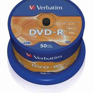 Verbatim  DVD-R 4,7GB 16x, 50ks, značky Verbatim