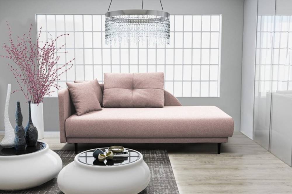 OKAY nábytok Leňoška Ize s úložným priestorom, ľavá strana, ružová, značky OKAY nábytok
