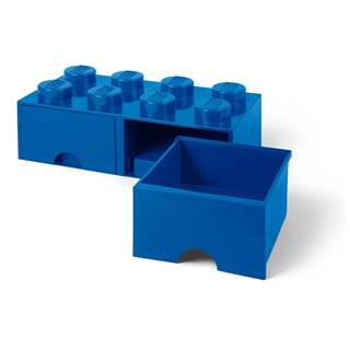 Tmavomodrý úložný box s dvoma zásuvkami LEGO®
