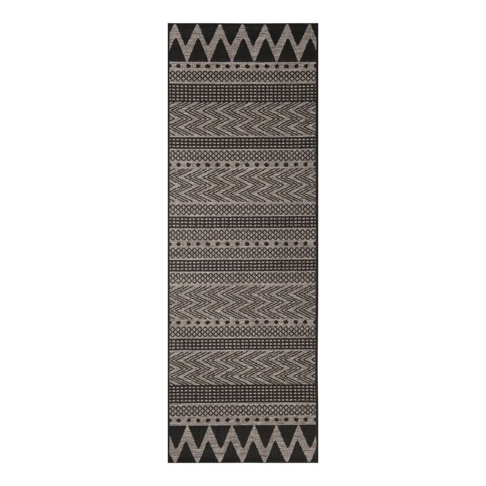Bougari Čierno-béžový vonkajší koberec NORTHRUGS Sidon, 70 x 200 cm, značky Bougari