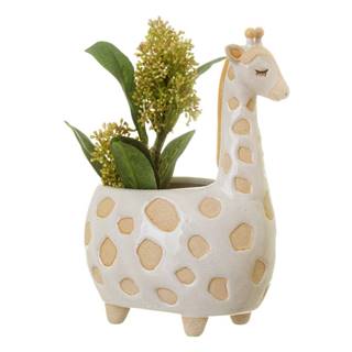Sass & Belle Bielo-béžový kvetináč  Gina Giraffe, ø 7,5 cm, značky Sass & Belle