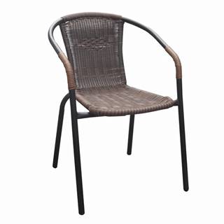 Stohovateľná stolička hnedá/čierny kov DOREN