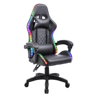 Kancelárske/herné kreslo s RGB LED podsvietením čierna MAFIRO