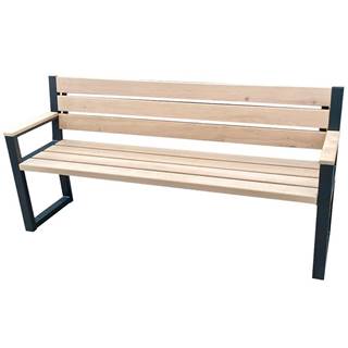 Moderná lavica s operadlem a opierkami prírodné drevo