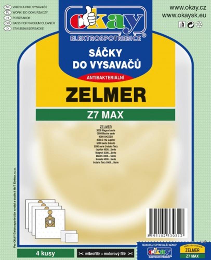 Jolly Vrecká do vysávača Zelmer Z7MAX, 4 ks, značky Jolly