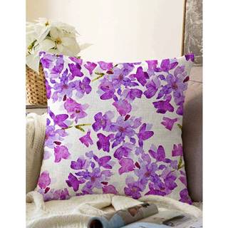 Minimalist Cushion Covers Béžovo-fialová obliečka na vankúš s prímesou bavlny  Lilas, 55 x 55 cm, značky Minimalist Cushion Covers