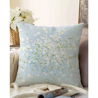 Minimalist Cushion Covers Modrá obliečka na vankúš s prímesou bavlny  Blossom, 55 x 55 cm, značky Minimalist Cushion Covers