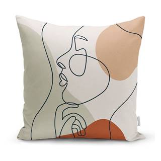 Minimalist Cushion Covers Obliečka na vankúš  Pastel Drawing Face, 45 x 45 cm, značky Minimalist Cushion Covers