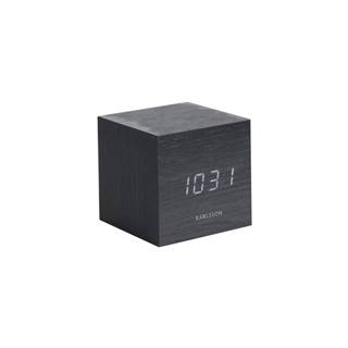 Karlsson Čierny budík  Mini Cube, 8 × 8 cm, značky Karlsson