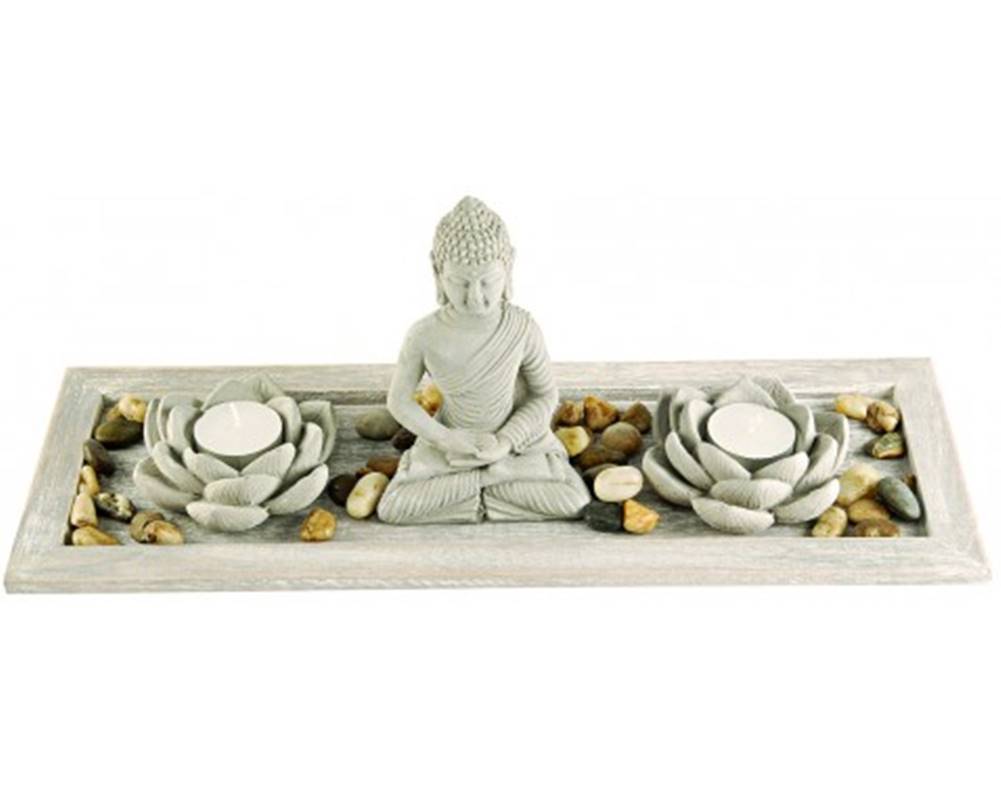 ASKO - NÁBYTOK Dekoračný set Buddha + sviečky, značky ASKO - NÁBYTOK