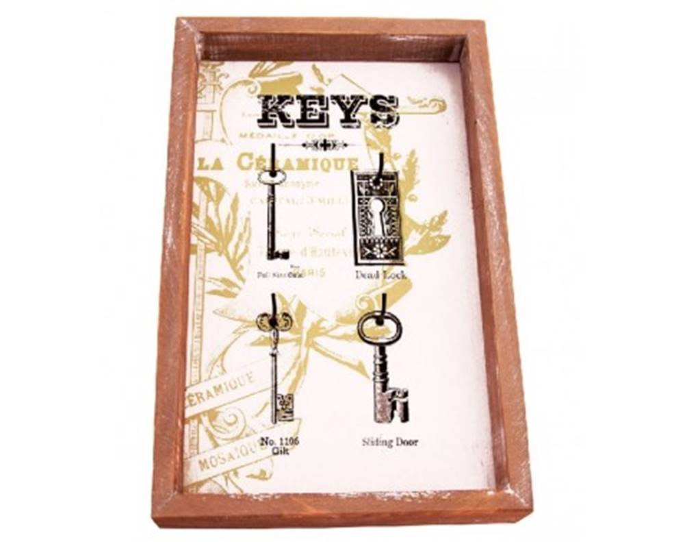 ASKO - NÁBYTOK Nástenný panel na kľúče so 4 háčikmi, značky ASKO - NÁBYTOK