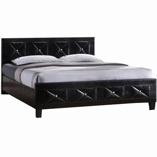 Manželská posteľ s roštom ekokoža čierna 160x200 CARISA
