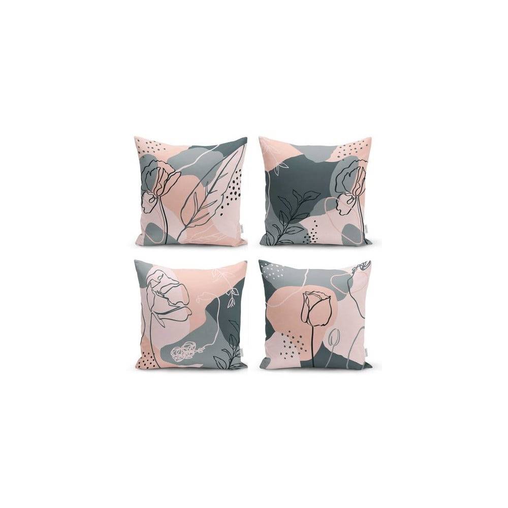 Minimalist Cushion Covers Súprava 4 dekoratívnych obliečok na vankúše  Draw Art, 45 x 45 cm, značky Minimalist Cushion Covers
