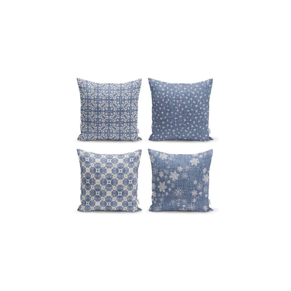 Minimalist Cushion Covers Súprava 4 dekoratívnych obliečok na vankúše  Minimalist Drawing Blue, 45 x 45 cm, značky Minimalist Cushion Covers