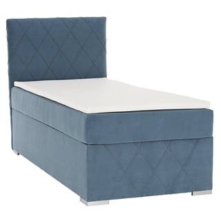 Boxspringová posteľ jednolôžko modrá 90x200 ľavá PAXTON