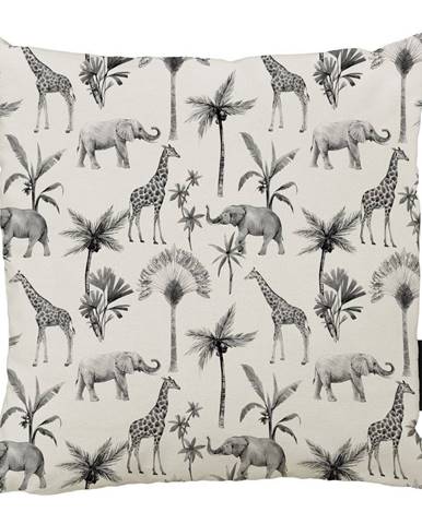 Béžovo-sivý bavlnený dekoratívny vankúš Butter Kings Safari Animals, 50 x 50 cm