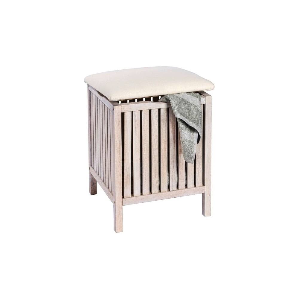 Wenko Biela kúpeľňová stolička s úložným priestorom z orechového dreva  Norway, značky Wenko