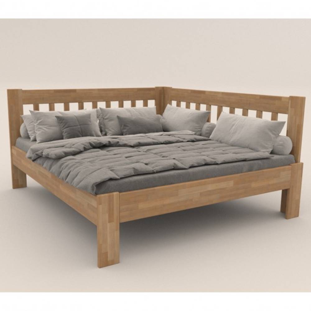 Sconto Rohová posteľ APOLONIE buk/pravá, 180x200 cm, značky Sconto