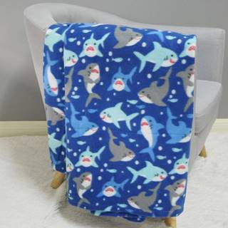 Fleecová deka žraloky 170x220 modrá