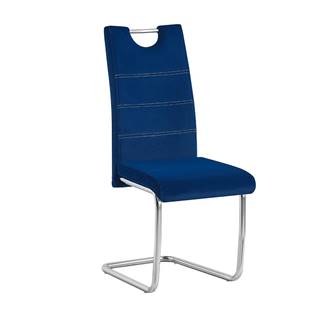 Kondela Jedálenská stolička modrá Velvet látka/svetlé šitie ABIRA NEW, značky Kondela