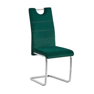 Jedálenská stolička smaragdová Velvet látka/svetlé šitie ABIRA NEW