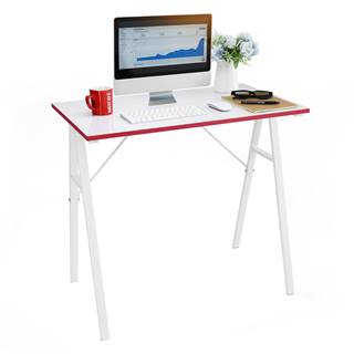 Počítačový stôl biela/červená RALDO
