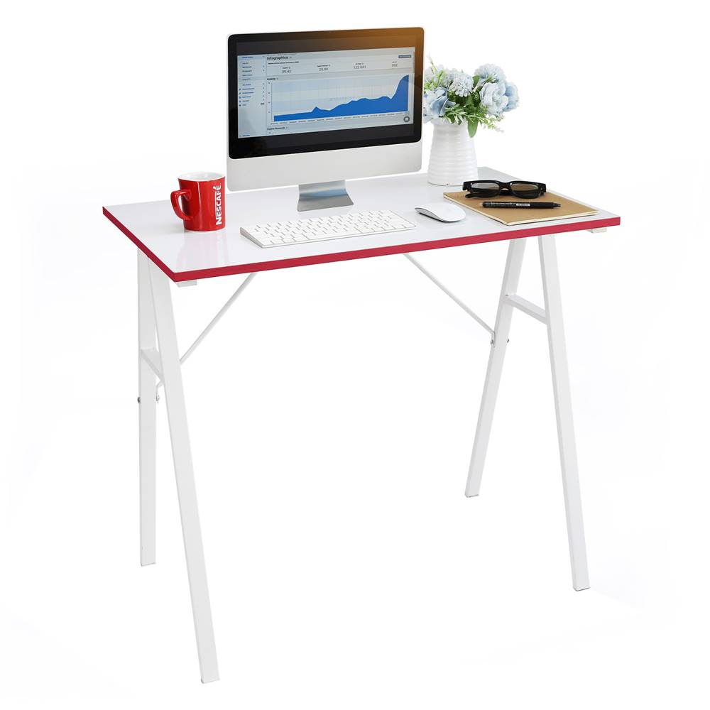 Kondela Počítačový stôl biela/červená RALDO, značky Kondela