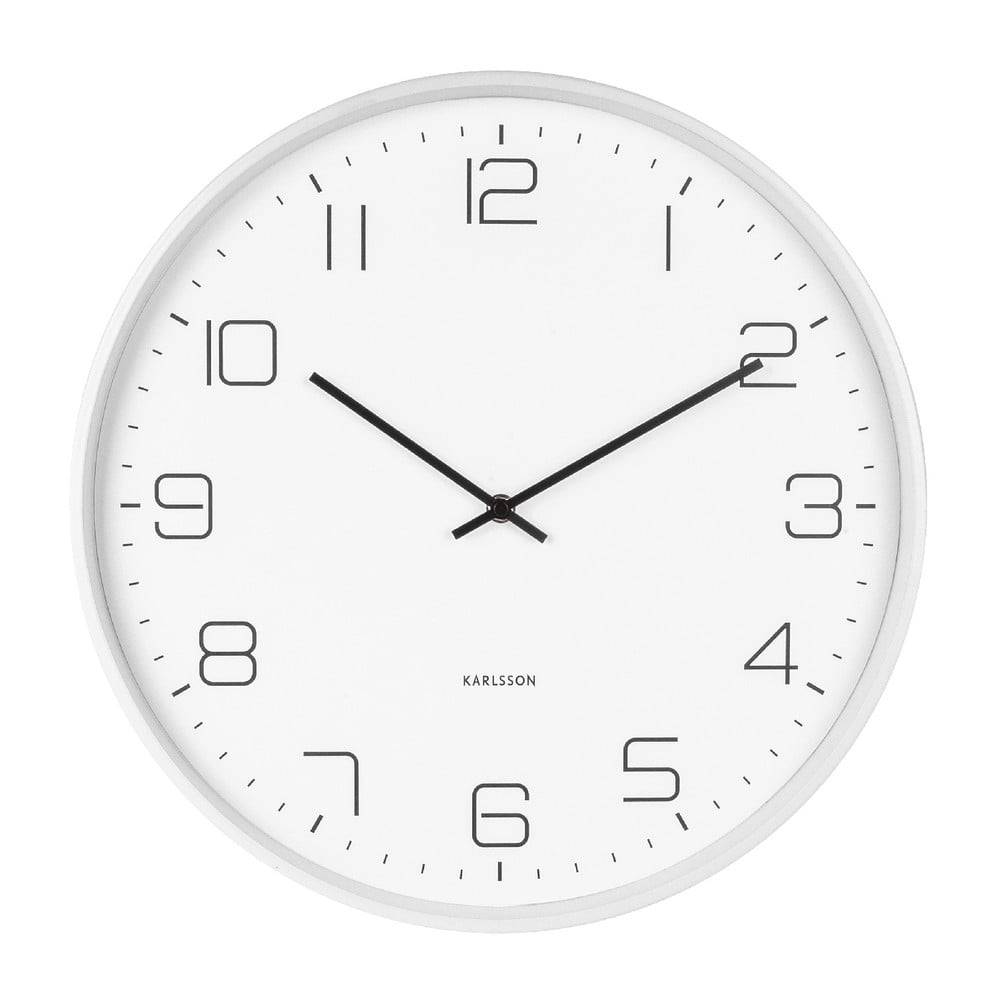 Karlsson Biele nástenné hodiny  Lofty, ø 40 cm, značky Karlsson