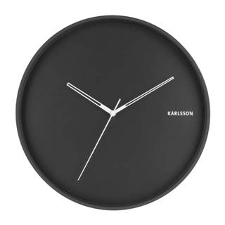 Karlsson Čierne nástenné hodiny  Hue, ø 40 cm, značky Karlsson