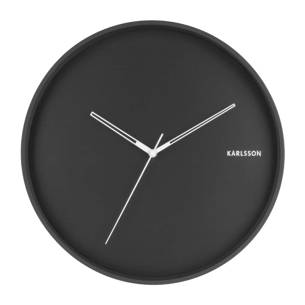 Karlsson Čierne nástenné hodiny  Hue, ø 40 cm, značky Karlsson