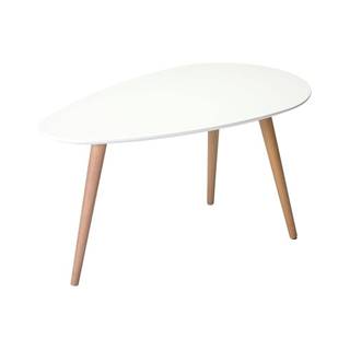 Biely konferenčný stolík s nohami z bukového dreva FurnhoFly, 75 x 43 cm