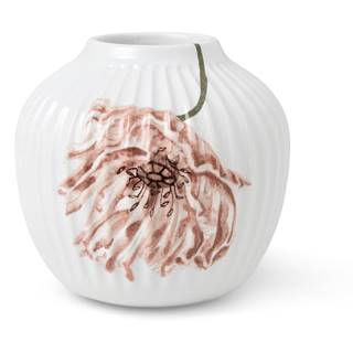Biela porcelánová váza Kähler Design Poppy, výška 13 cm