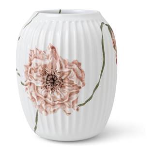 Kähler Design Biela porcelánová váza  Poppy, výška 21 cm, značky Kähler Design