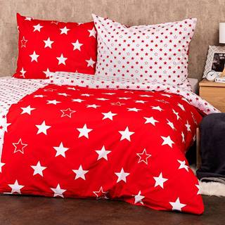 4Home  Bavlnené obliečky Stars red, 140 x 200 cm, 70 x 90 cm, značky 4Home