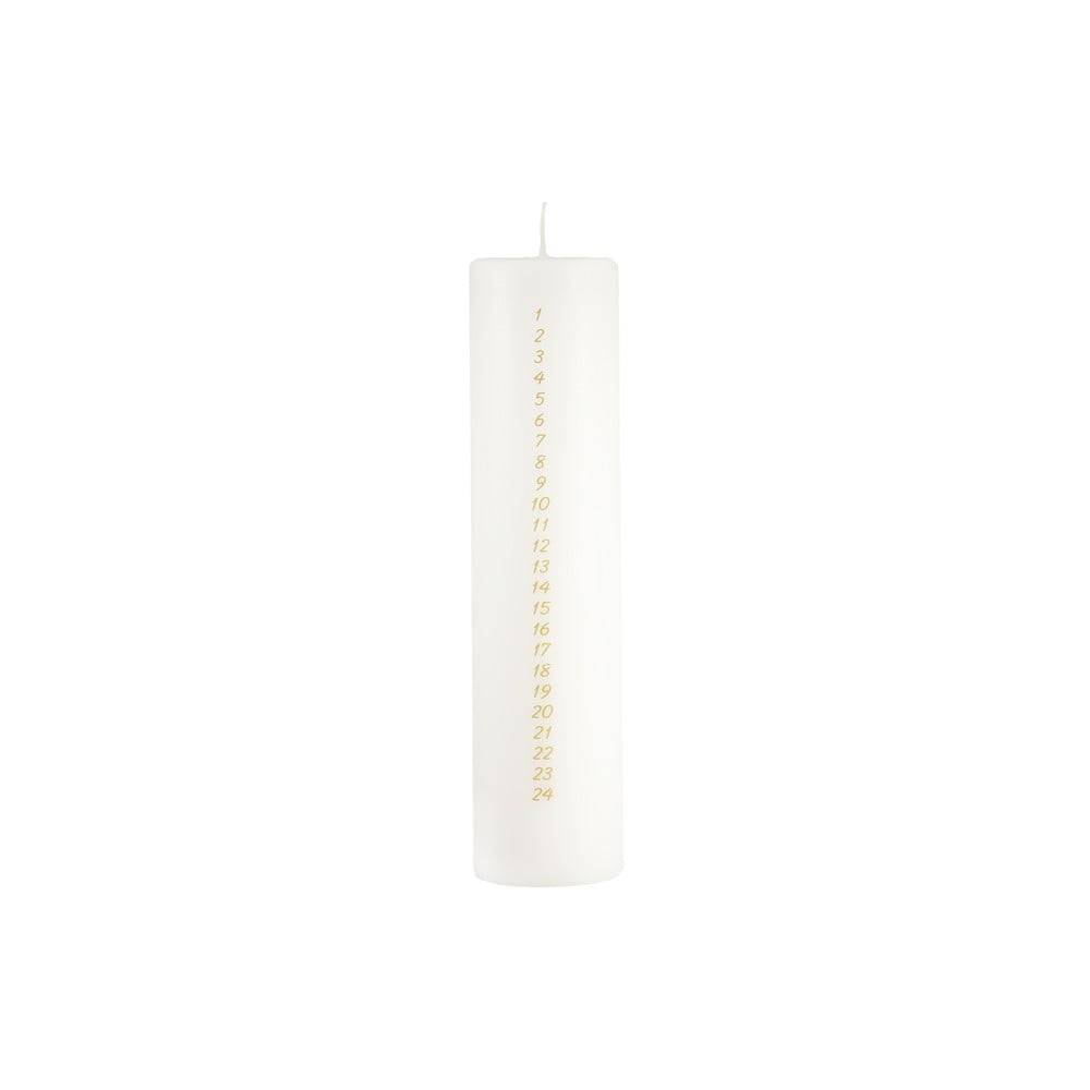 Unipar Biela adventná sviečka s číslami , doba horenia 98 h, značky Unipar