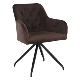 Otočná stolička hnedá Velvet látka/čierna VELEZA