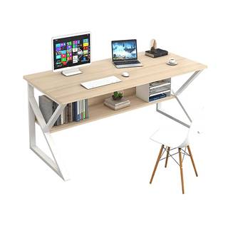 Písací stôl s policou dub prírodný/biela TARCAL 80