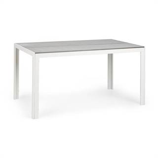 Blumfeldt  Bilbao, záhradný stôl, 150 x 90 cm, polywood, hliník, bielo/sivý, značky Blumfeldt