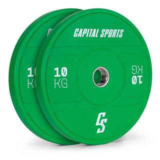 Capital Sports  Nipton 2021, kotúč na činku, bumper kotúč, 2 × 10 kg, Ø 50,4 mm, tvrdá guma, značky Capital Sports