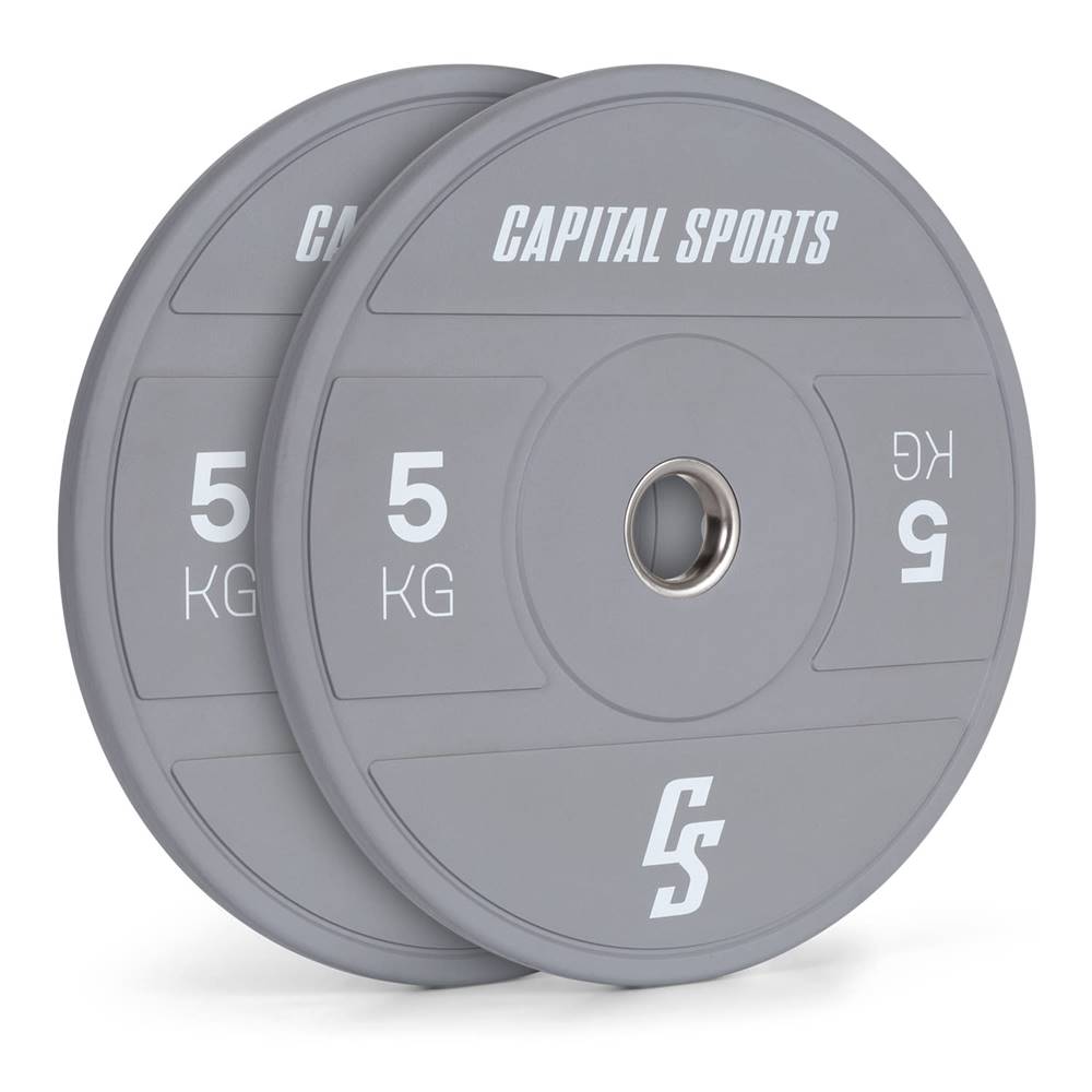 Capital Sports  Nipton 2021, kotúč na činku, bumper kotúč, 2 × 5 kg, Ø 50,4 mm, tvrdá guma, značky Capital Sports