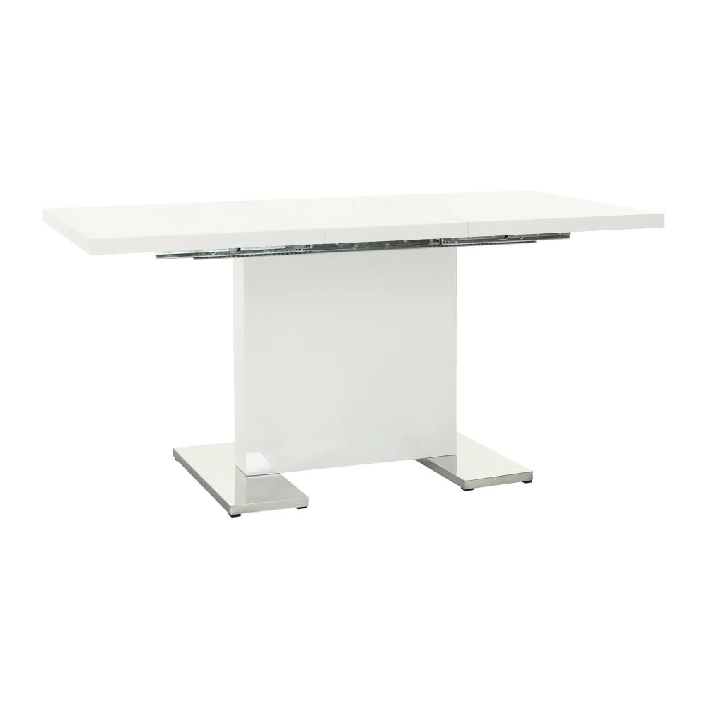 Kondela Rozkladací jedálenský stôl biela vysoký lesk HG 120-160x80 cm IRAKOL, značky Kondela