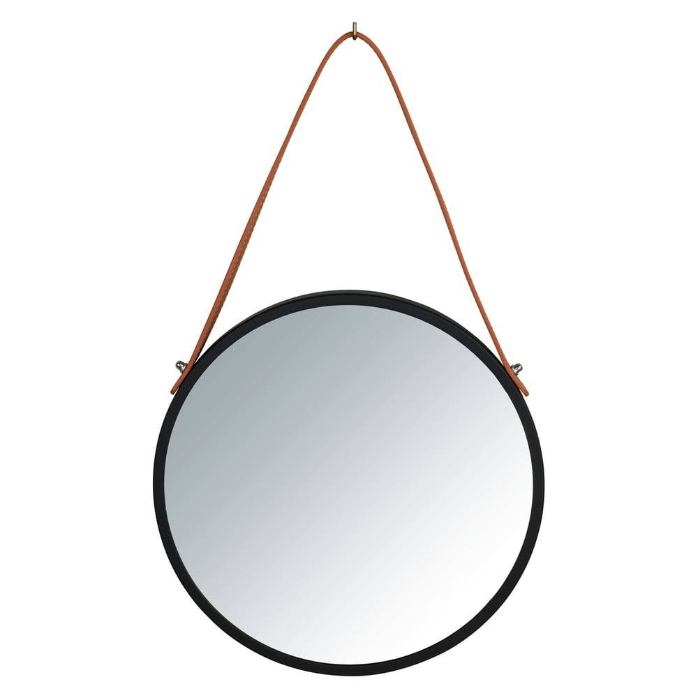 Wenko Čierne závesné zrkadlo  Borrone, ø 30 cm, značky Wenko