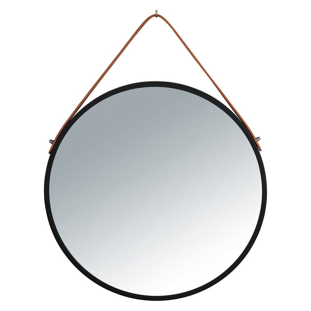 Wenko Čierne závesné zrkadlo  Borrone, ø 40 cm, značky Wenko