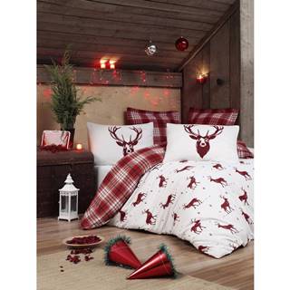 Eponj Home Obliečky s plachtou s prímesou bavlny na dvojlôžko Mijolnir Geyik Claret Red, 200 × 220 cm, značky Eponj Home