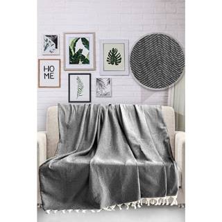 Viaden Čierny bavlnený pléd cez posteľ  HN, 170 x 230 cm, značky Viaden