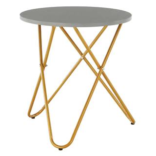 Kondela Príručný stolík sivá/zlatý náter RONDEL, značky Kondela