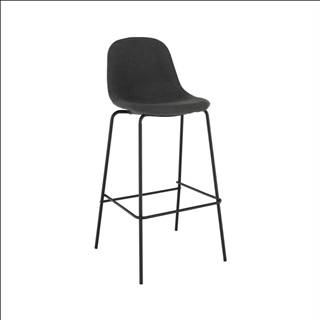 Barová stolička tmavosivá látka/kov MARIOLA 2 NEW
