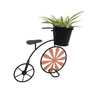 Kondela Retro kvetináč v tvare bicykla bordová/čierna SEMIL, značky Kondela
