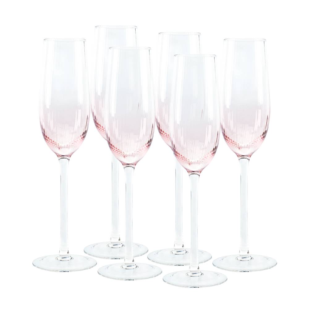 Kondela Poháre na šampanské set 6 ks 280 ml ružová CELESTE TYP 1, značky Kondela